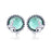 925 Sterling Silver Mermaid Light Green Glass Moon Stud Earrings On Sale