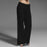 Women Fashion Low Waisted Comfy Black Cotton Linen Straight Leg Sweatpants On Sale