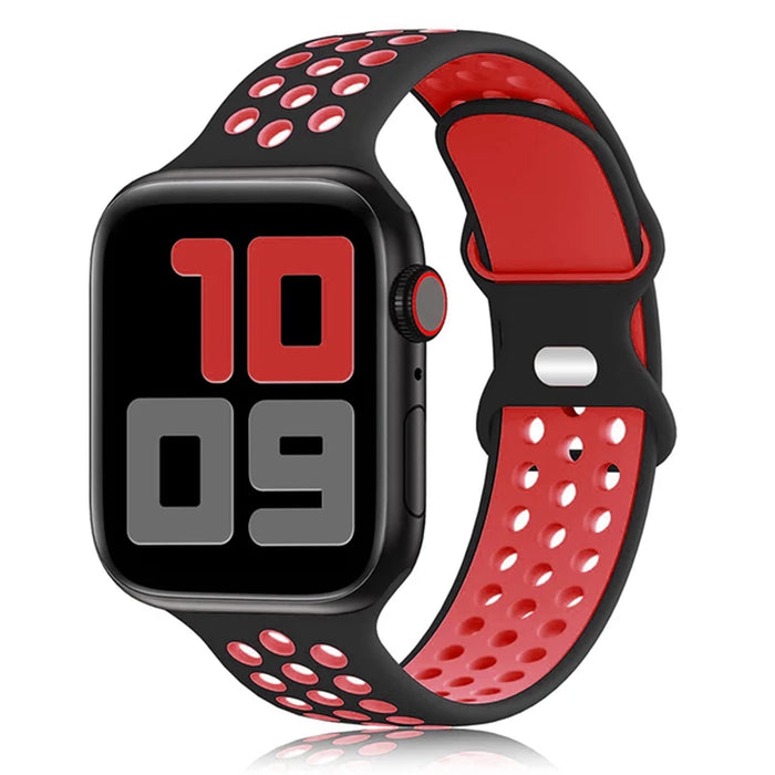 Black Red 06 NIKE Style Sport Band for Apple Watch Strap On Sale