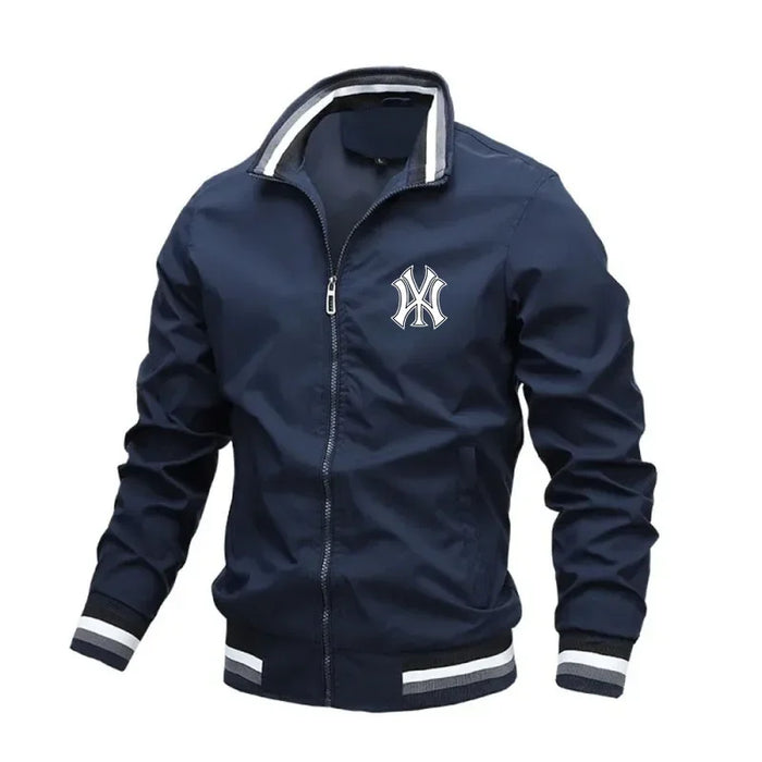 Unisex Varsity Jacket – Lightweight Retro Baseball Style Coat for Men and Women In Blue On Sale