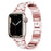 Rose Pink Stainless Steel Rhinestone Watch Band Adjustable Folding Clasp For Apple Watch Series On Sale