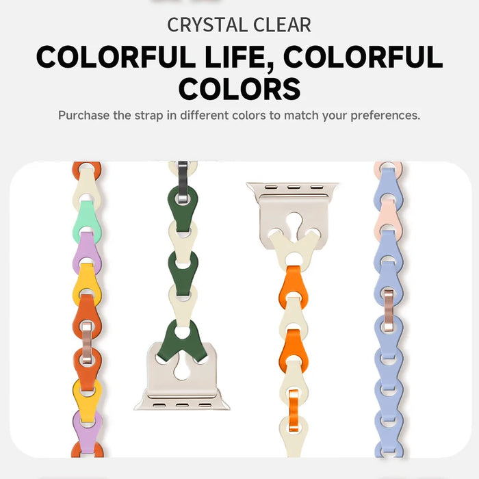 Bike Chain Link Silicone Watch Band for Apple Watch Compatible Models 38mm - 49mm On Sale