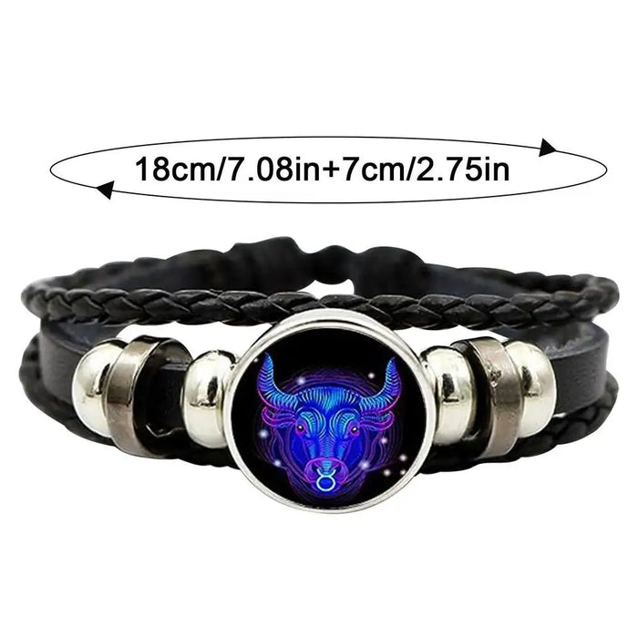 Taurus Glows Zodiac Leather Bracelet On Sale