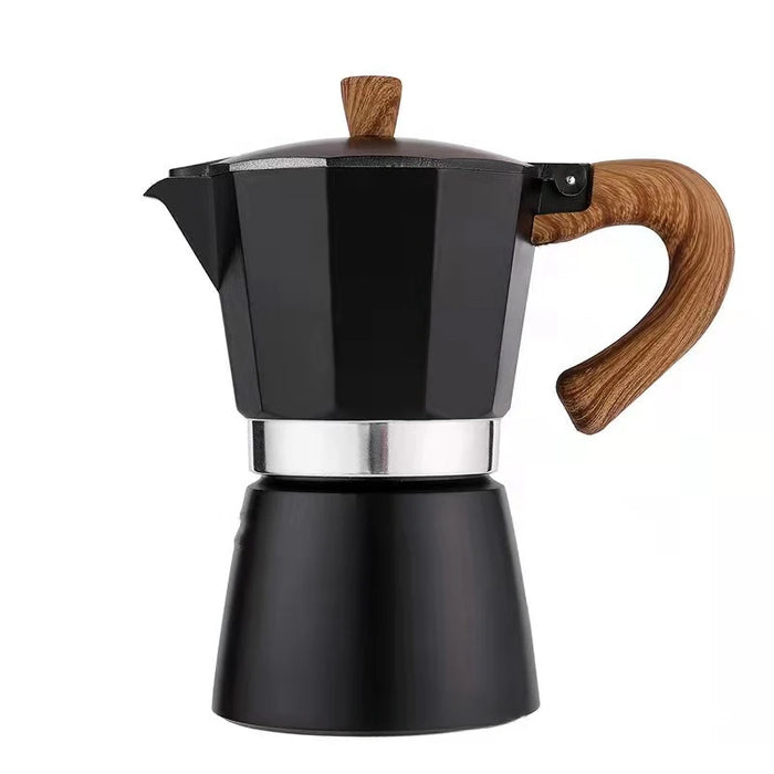 Black Aluminum Moka Espresso Coffee Pot 150/300ml 3/6 Cups On Sale
