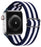 Marine Style Stripe Blue White Scrunchie Watch Strap For Apple Watch Band Series 49mm, 45mm, 44mm, 42mm, 41mm, 40mm, 38mm On Sale
