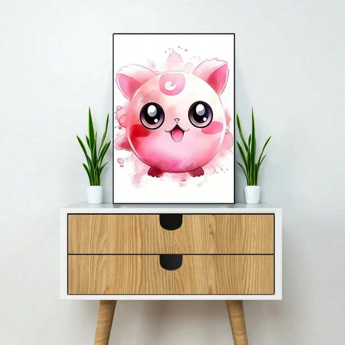 Jigglypuff Pokemon Animated Series Characters Canvas Prints Painting Style Wall Art Posters For Home Decor On Sale