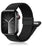 Black Braided Solo Loop Apple Watch Bracelet With Double-sided Magnetic Clasp For iWatch Series On Sale