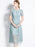 Elegant Vintage Style Green Lace Hollow Out Short Sleeve Long Dress On Sale