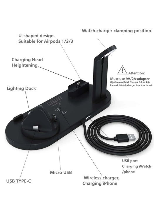 7 in 1 30W Multi Wireless Fast Charging Dock Stand On Sale