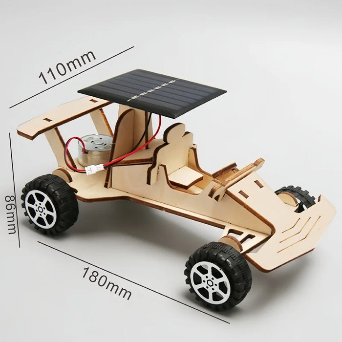 Solar Energy Racing Car DIY Robot Vehicle 3D Wooden Puzzle Kit On Sale