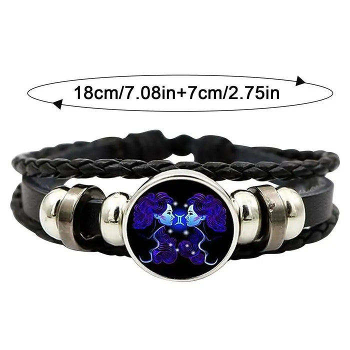 Gemini Glows Zodiac Leather Bracelet On Sale