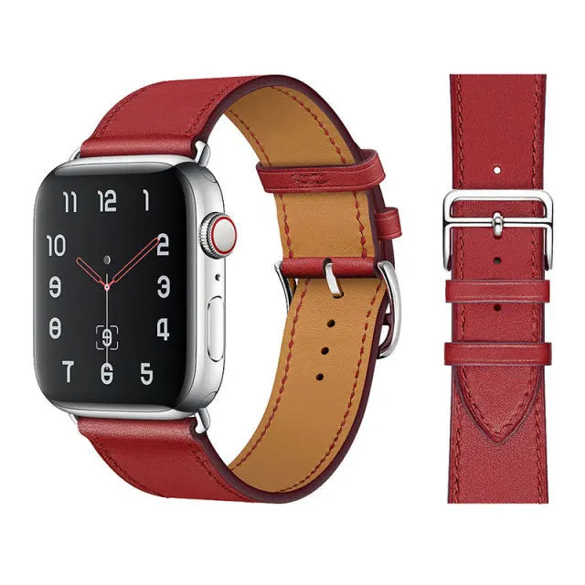 Rouge Piment Genuine Leather Loop Apple Watch Band For iWatch Series On Sale