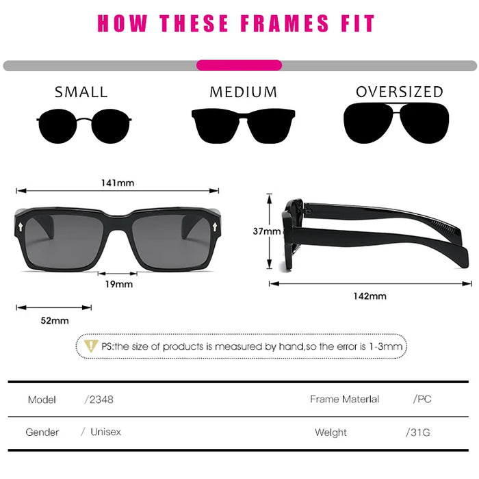 Retro Style Rectangle HD Lens UV400 Sunglasses On Sale