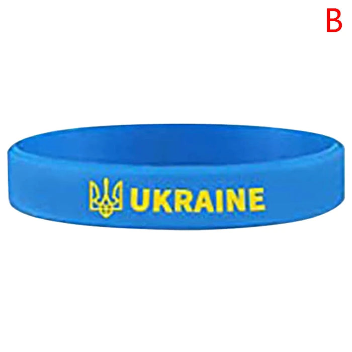 Ukraine Flag Wristband Silicone Bracelets On Sale
