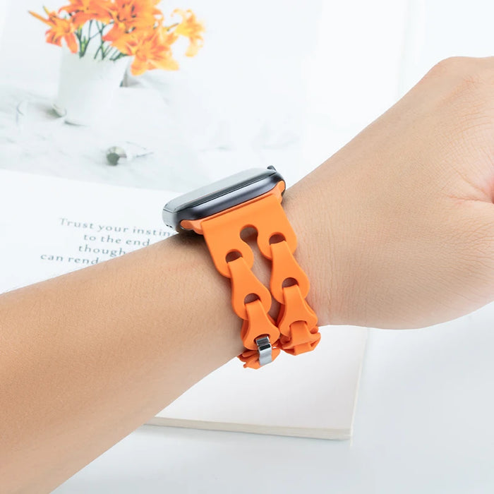Bike Chain Link Silicone Watch Band for Apple Watch Compatible Models 38mm - 49mm - Demo