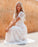 Bohemian Style Deep-V Short Sleeves Floral Lace Maxi Dress On Sale