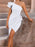 Elegant White Asymmetric One Shoulder Cocktail Party Ruched Cinch Waist Dress On Sale