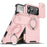 iPhone Magnetic Ring Stand Pink Armor Case With Camera Protection Slide Cover For iPhone 17, 16, 15, 14, 13 Series On Sale