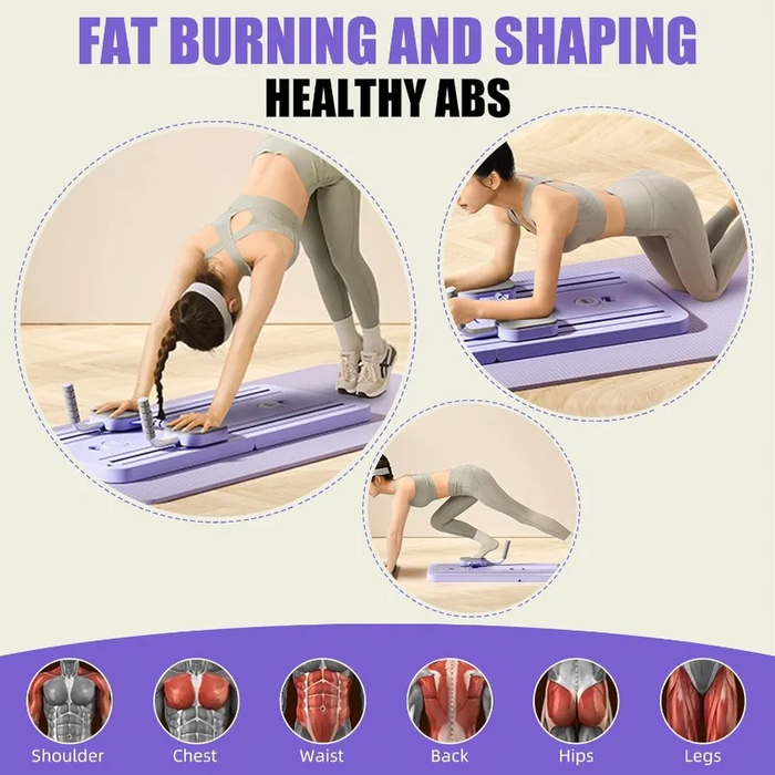 6-in-1 Foldable Multi-Purpose Pilates Exercise Board For Abdominal And Core Strength Workout Training On Sale