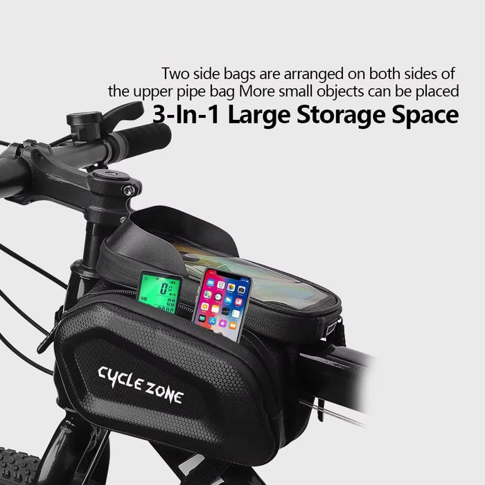 Bicycle Frame Touchscreen Phone Holder Front Saddle Storage Bag On Sale