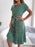 Floral Printed A-Line Vintage Style Chiffon Temperament Green Dress On Sale