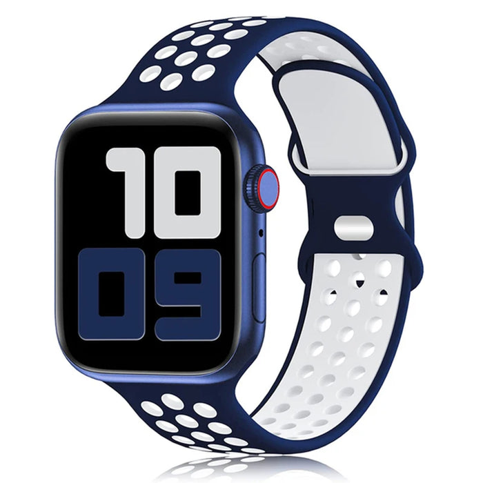 Blue White Silicone Sport Band for Apple Watch Strap On Sale