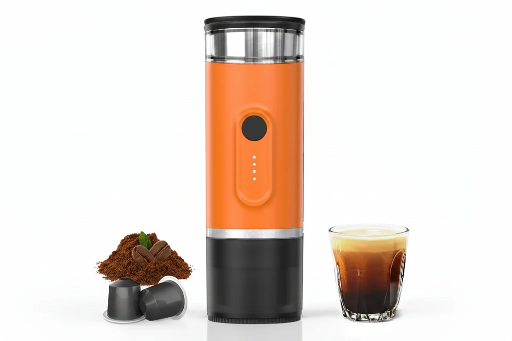 Automatic Heating Portable Orange Coffee Maker – 2-in-1 Capsule Ground Coffee with 15-Bar Pressure On Sale