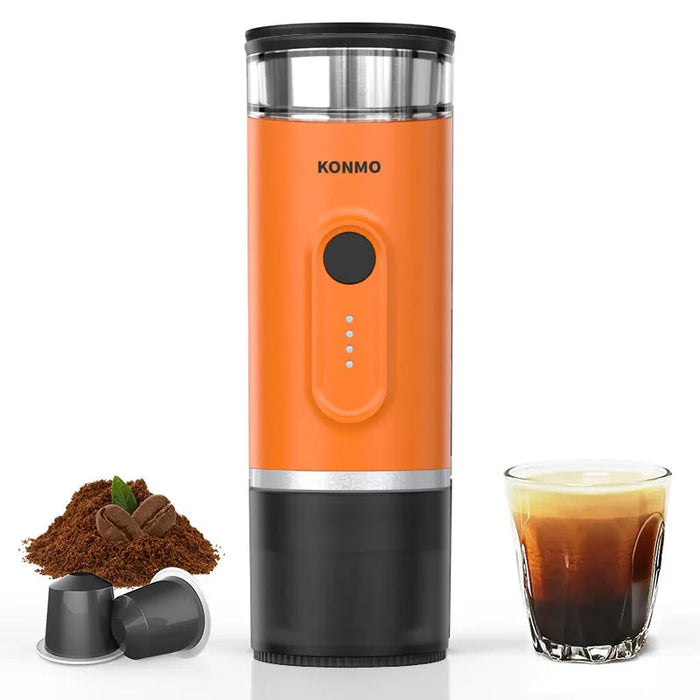 Automatic Heating Portable Orange Coffee Maker – 2-in-1 Capsule Ground Coffee with 15-Bar Pressure On Sale