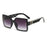 Black Gray Classic Texture Frame Glamour Stylish Unisex UV400 Shades Square Sunglasses On Sale