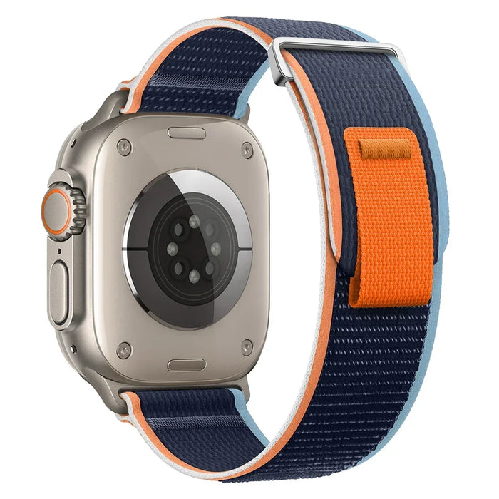 Deep Blue Orange Trail Loop Watch Straps Collection For Apple Watch Series On Sale
