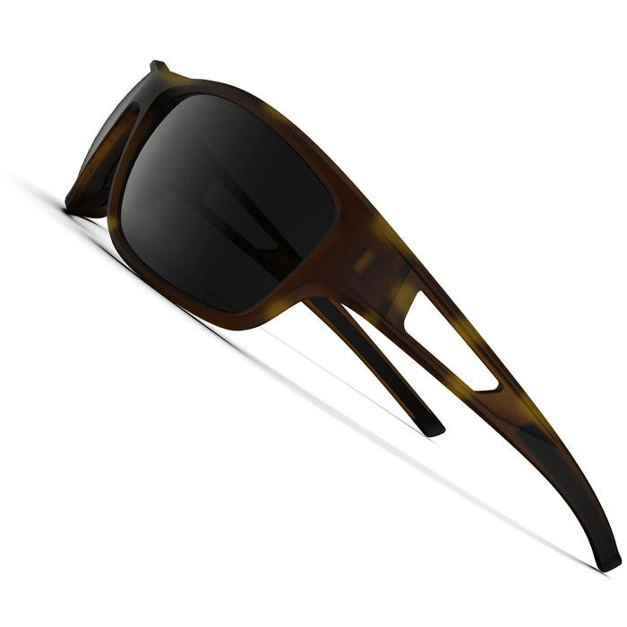 Sand Gray Black Ultra Lightweight Frame Polarized Sports UV400 Sunglasses On Sale