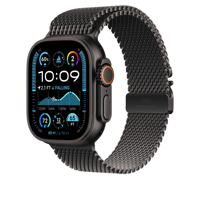 Black Milanese loop Apple Watch Strap For iWatch Ultra 2, Series 10, 9, 8, 7, 6, 5, SE, 4, 3 On Sale