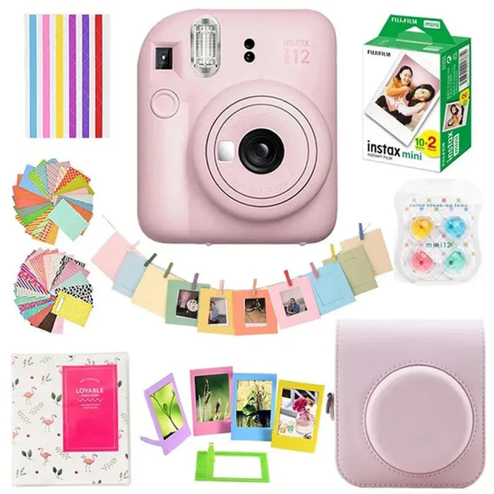 Fujifilm Instax Mini 12 Full Accessories Set With Camera, 20 Mini Film Sheets And Camera Shoulder Strap Bag On Sale