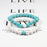 1 Set Natural Turquoise And White Howlite Stone Couple Bracelets On Sale