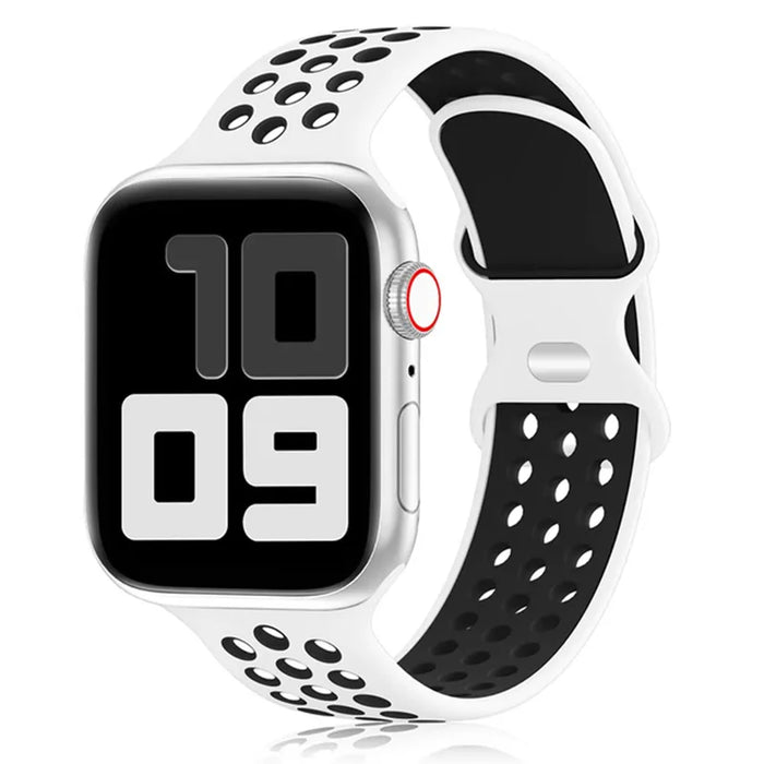 White Black Silicone Sport Band for Apple Watch Strap On Sale