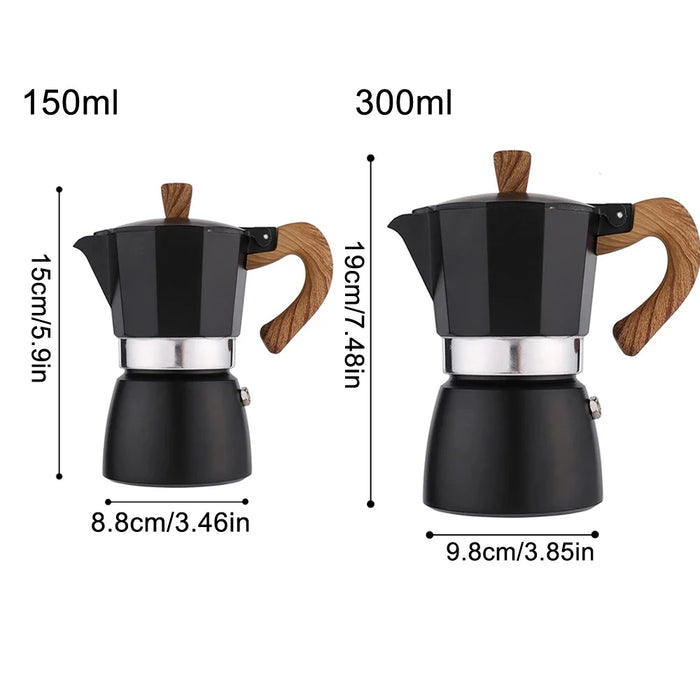 Aluminum Moka Espresso Coffee Pot 150/ 300ml 3/6 Cups On Sale