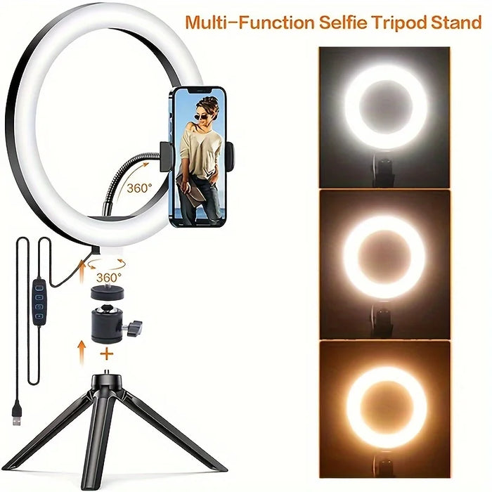 12" 23cm LED Ring Fill Light With Tripod Selfie Photography Phone Stand On Sale