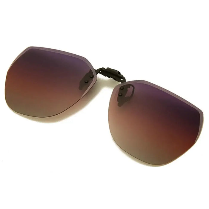 Brown Rimless Clip-On-Nose UV400 Sunglasses On Sale