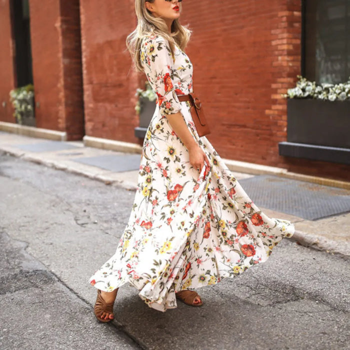 Floral Printed Sling Long Maxi Dress On Sale