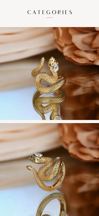 D Color Pear Cut Moissanite Diamond S925 Silver Cocktail Snake Ring On Sale