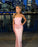 Elegant Strapless Corset Satin Maxi Pink Dress On Sale