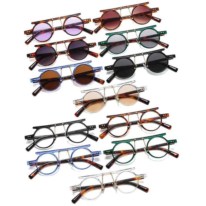 Retro UV400 Round Steampunk Sunglasses On Sale