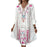 Hot Pink Bohemian Style Floral Printed Sleeve Lace Dress On Sale