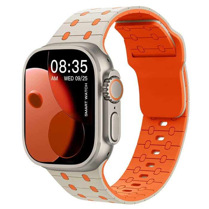 Starlight Orange Textured Silicone Sport Watch Band Compatible With Apple Watch 38mm 40mm 41mm 42mm 44mm 45mm 46mm 49mm (Series 3–11, SE & Ultra) On Sale
