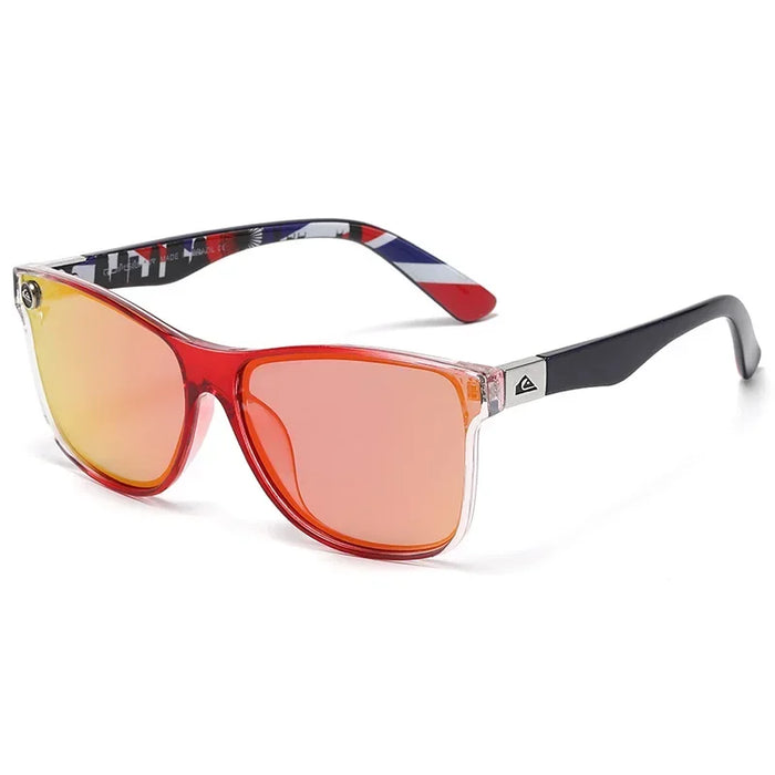 Classic Oval Vintage Style Sports UV400 Red Frame Red Lenses Sunglasses On Sale