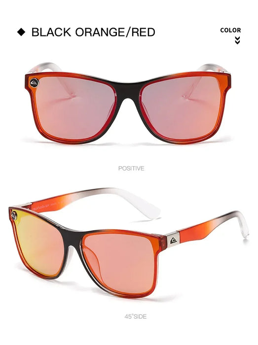 Classic Oval Vintage Style Sports UV400 Black Orange Frame Red Lenses Sunglasses On Sale