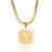 12 Constellation Cancer Zodiac Square Medallion Pendant Snake Chain Necklaces On Sale