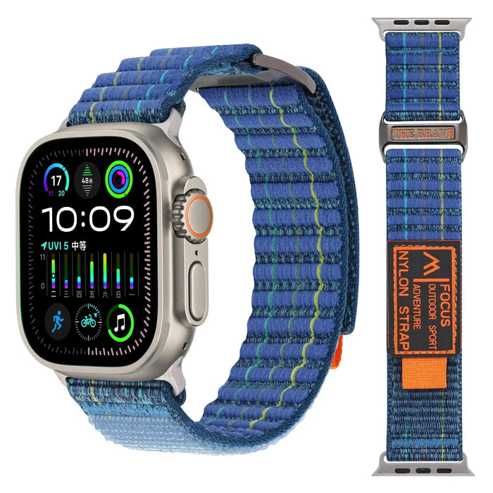 Blue Jean Outdoor Sport Adventure Nylon Trail Loop Strap Collection for Apple Watch Band Ultra, 49mm, 46mm, 45mm,  42mm, 41mm, 40mm, 38mm On Sale
