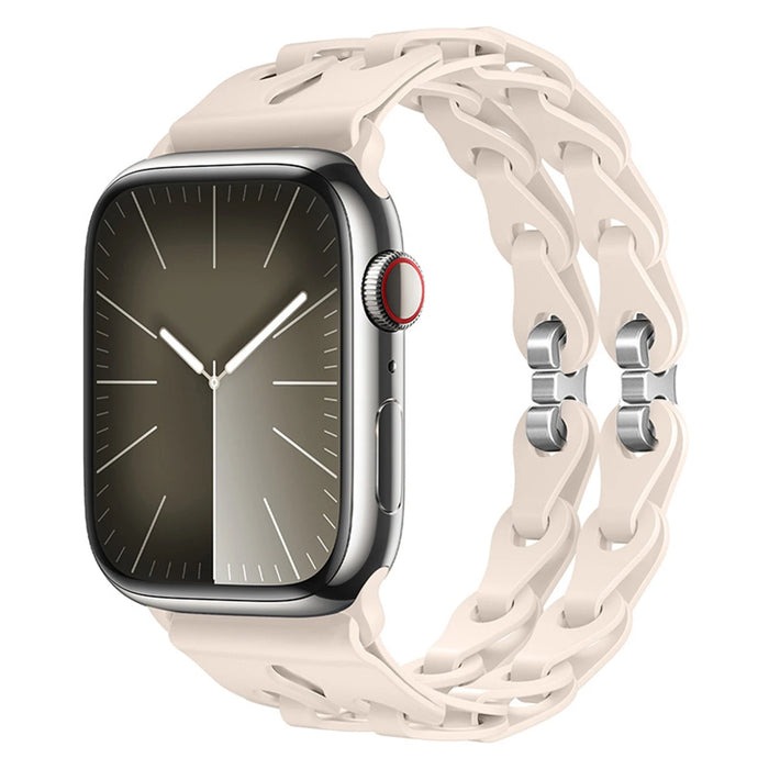 Starlight Bike Chain Link Silicone Watch Band for Apple Watch Compatible Models 38mm - 49mm On Sale