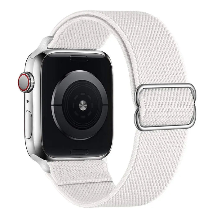 White Scrunchie Watch Strap For Apple Watch Band Series 49mm, 45mm, 44mm, 42mm, 41mm, 40mm, 38mm On Sale
